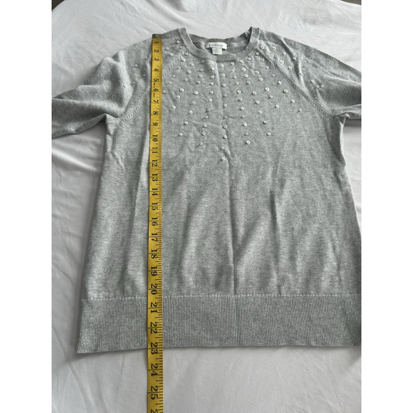 Sundance Sequin Pullover Sweater Womens Size XS Gray Classic Preppy - Picture 6 of 7